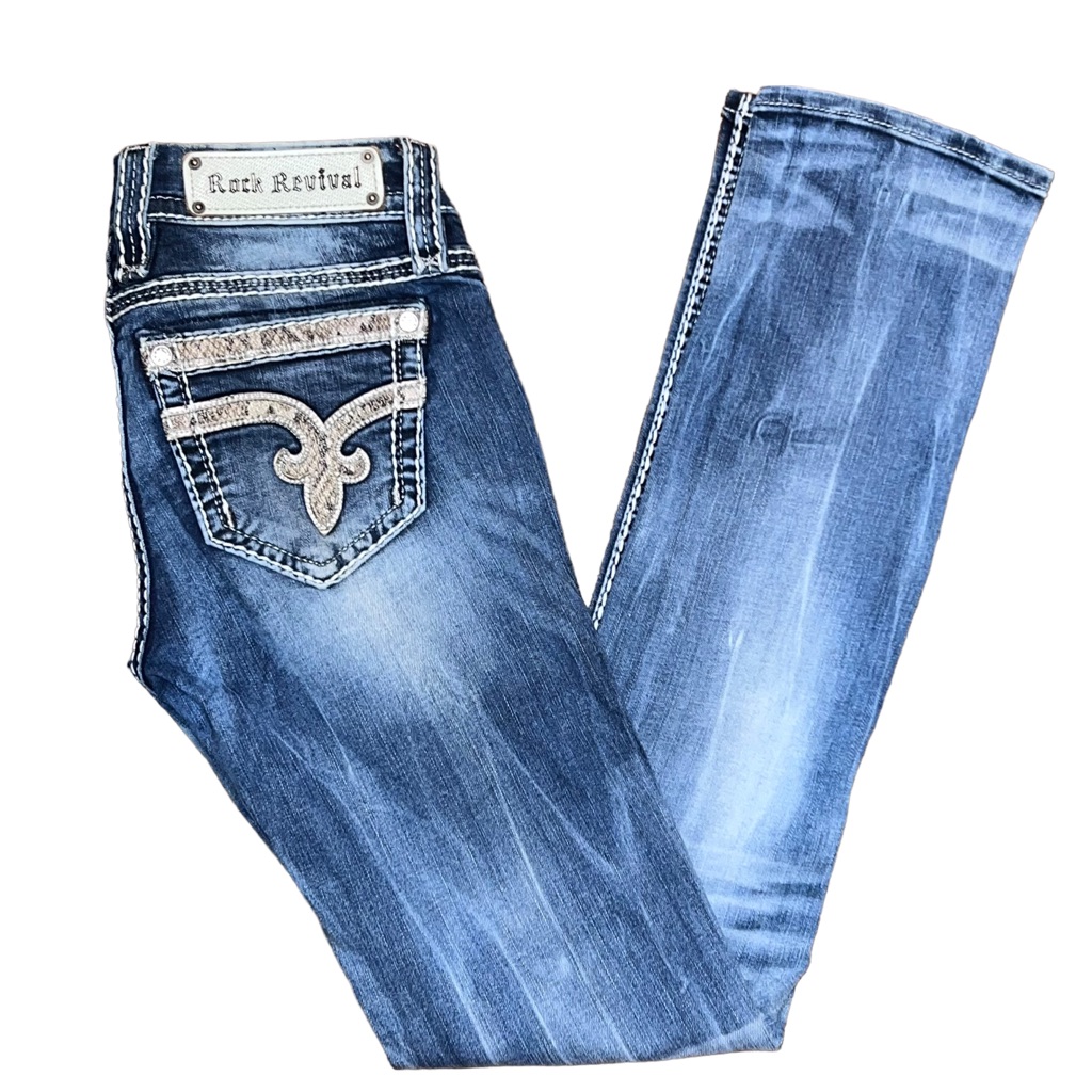 Rock Revival Nancy Cuffed Straight Lightly Distressed Jeans